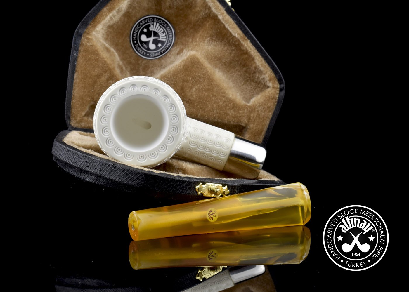 altinay-army-latticed-billiard-meerschaumpfeife-silber image 2
