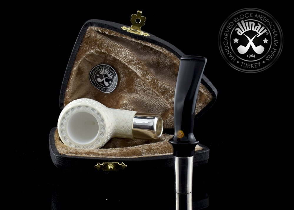 altinay-spigot-bent-meerschaumpfeife-acryl-silber image 5