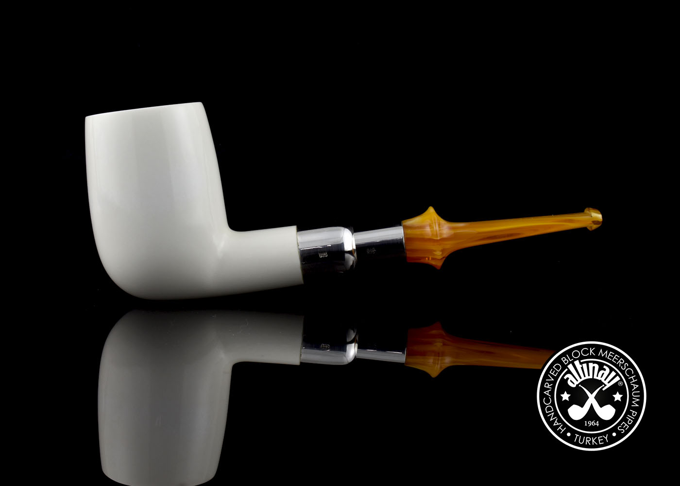 altinay-spigot-meerschaumpfeife-billiard-silber-glatt image 4