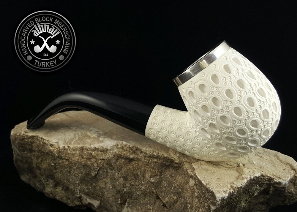 altinay-classic-bent-meerschaumpfeife-silberkappe-etui image 3