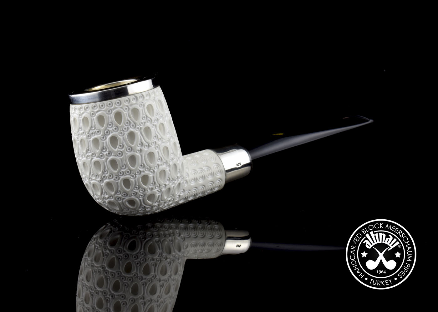 altinay-spigot-army-billiard-meerschaumpfeife-silber-5 image 2