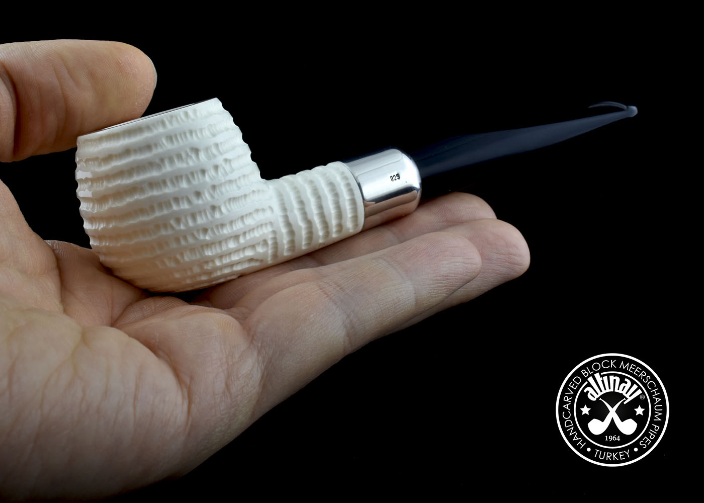 altinay-spigot-army-apple-pfeife-silber-army-meerschaum image 7