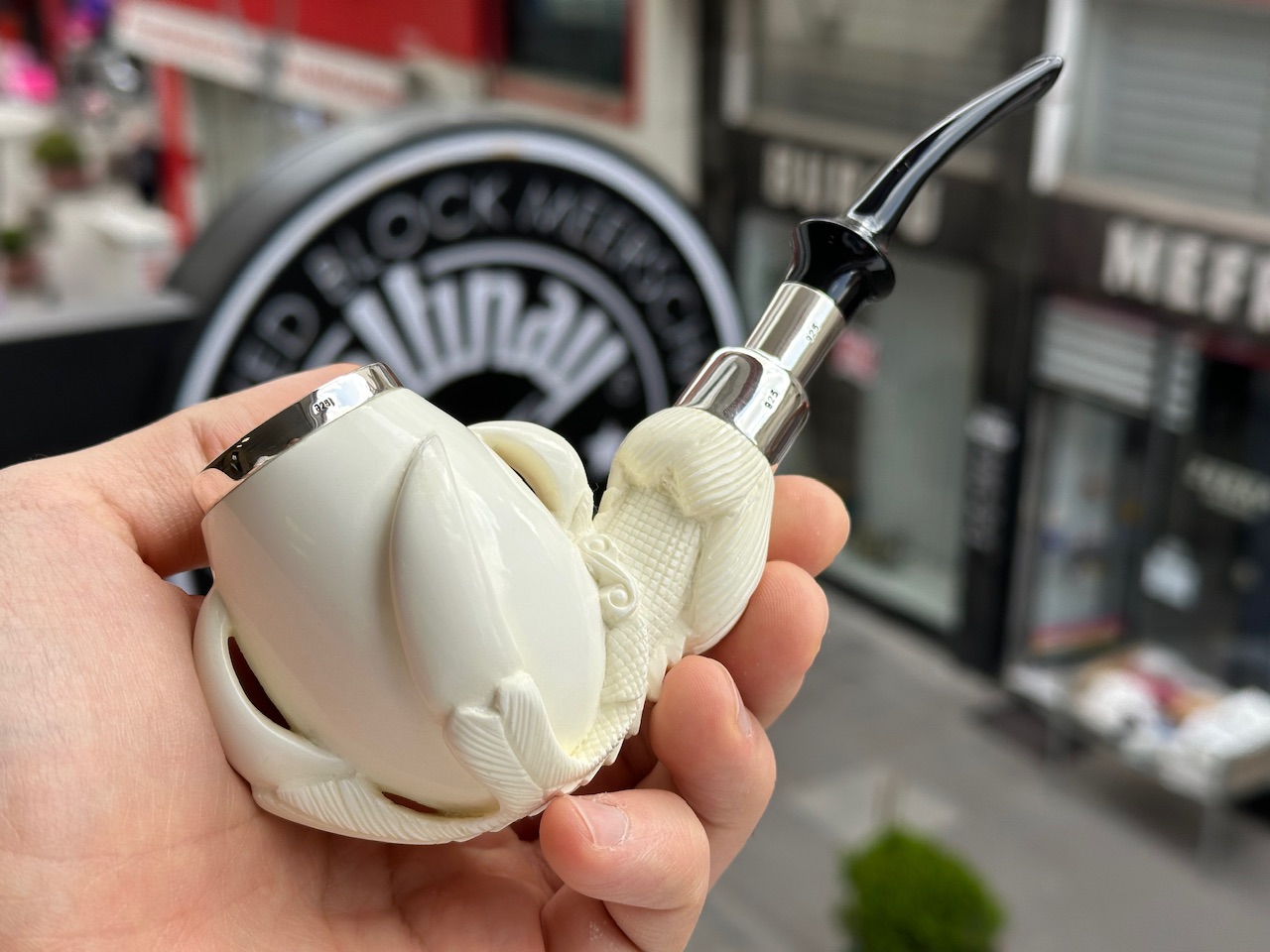 altinay-eagle-s-claw-top-silver-claw-spigot-meerschaumpfeife-silber image 2
