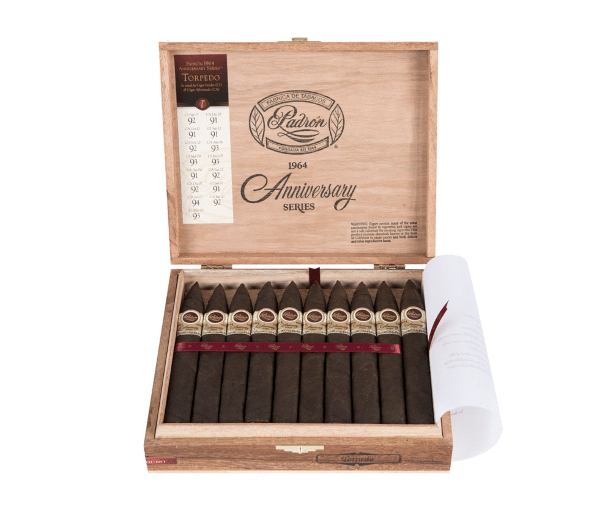 padr-n-1964-anniversary-torpedo-maduro-zigarre-6x52 image 1