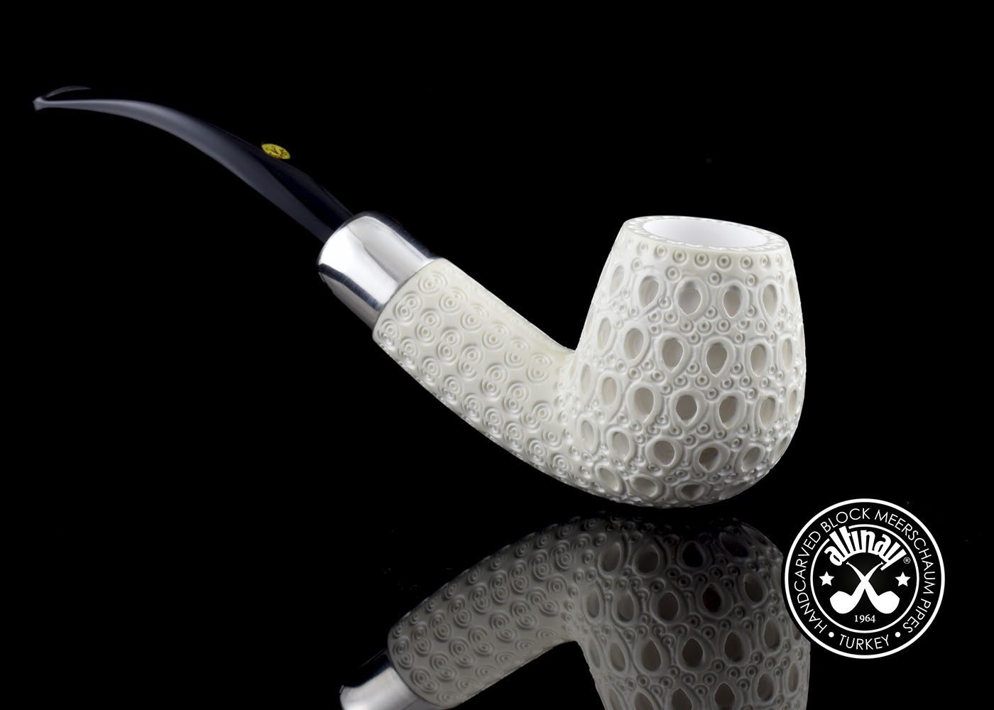 altinay-spigot-bent-billiard-silber-army-meerschaumpfeife image 1