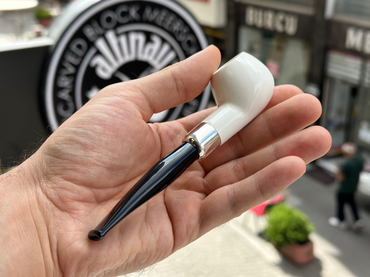 altinay-army-apple-meerschaumpfeife-silber image 2