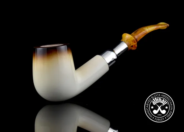 altinay-lee-van-cleef-bent-billiard-meerschaumpfeife-silber-spigot image 1