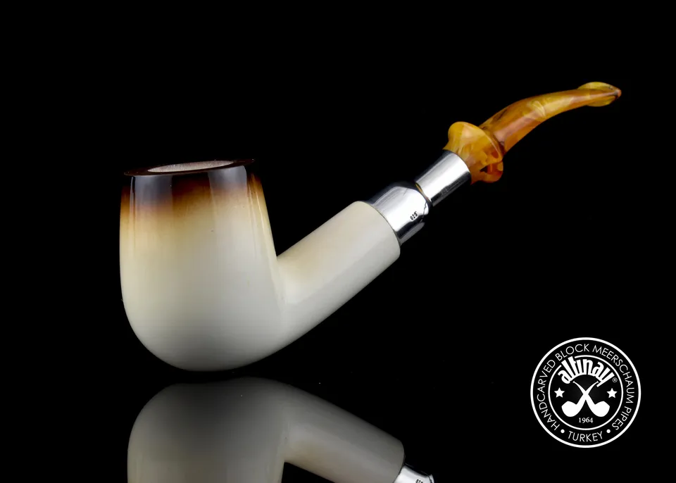 altinay-lee-van-cleef-bent-billiard-meerschaumpfeife-silber-spigot image 1