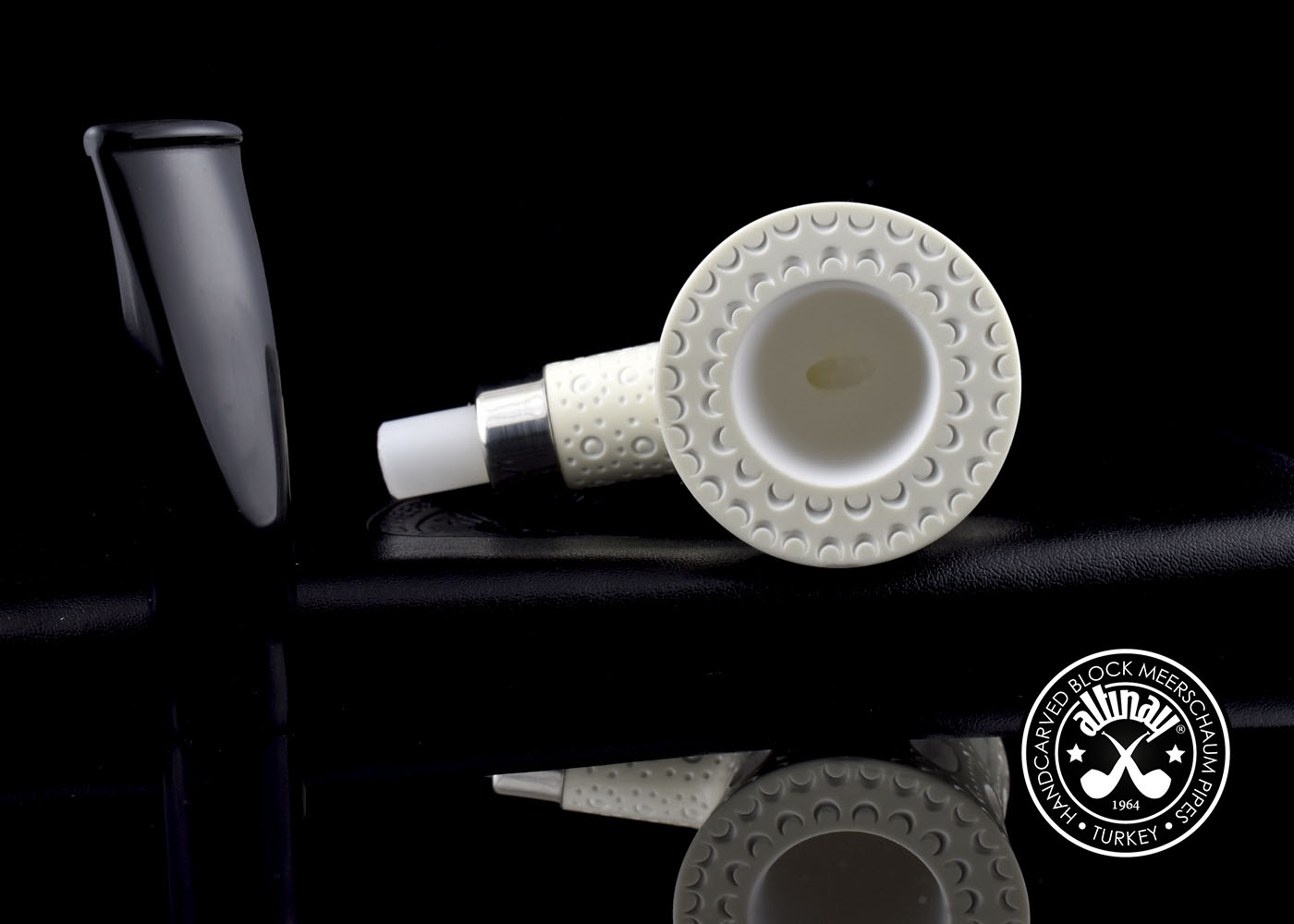 altinay-classic-latticed-poker-meerschaumpfeife-silberband image 6