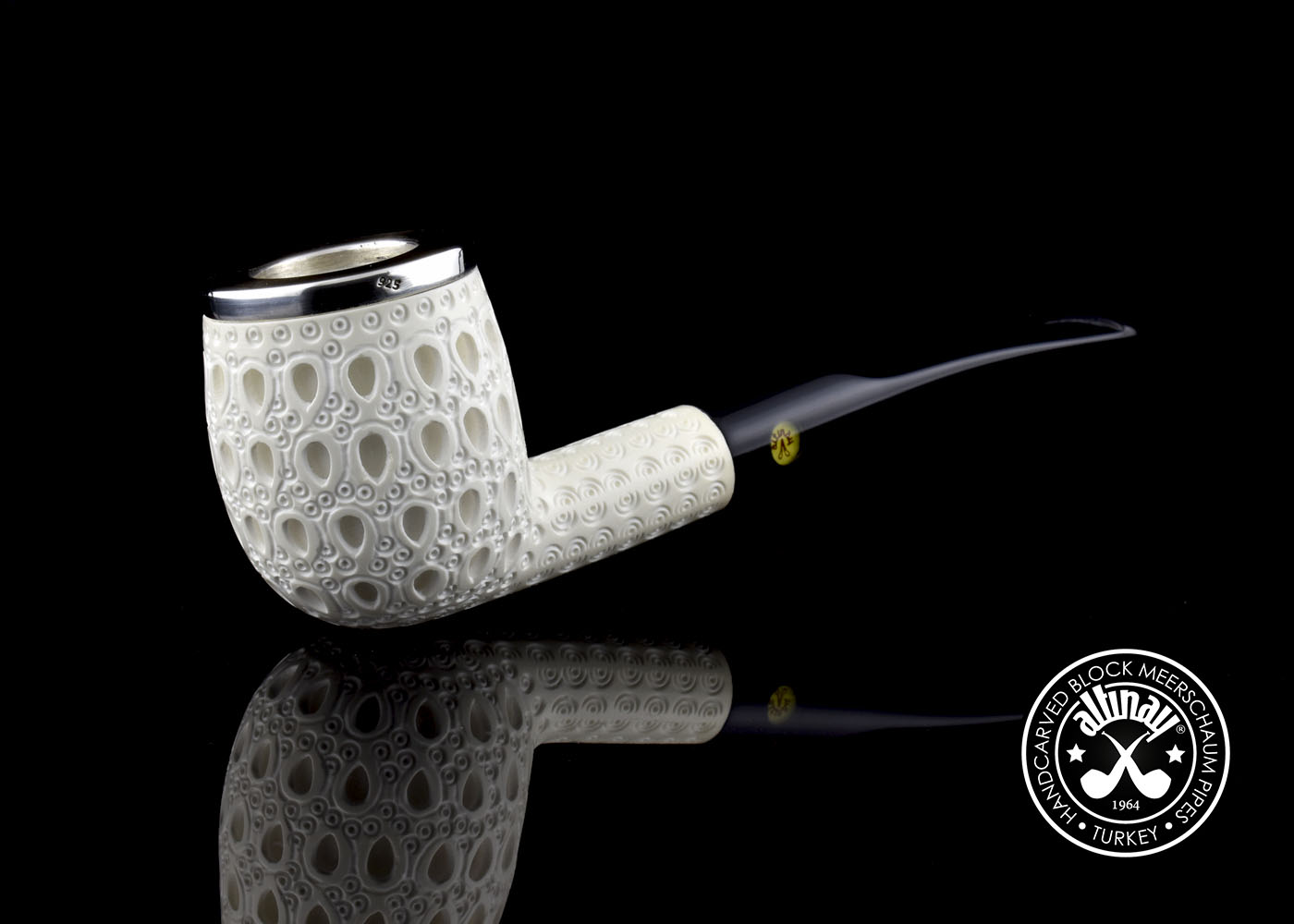 altinay-classic-top-silver-billiard-meerschaumpfeife image 1