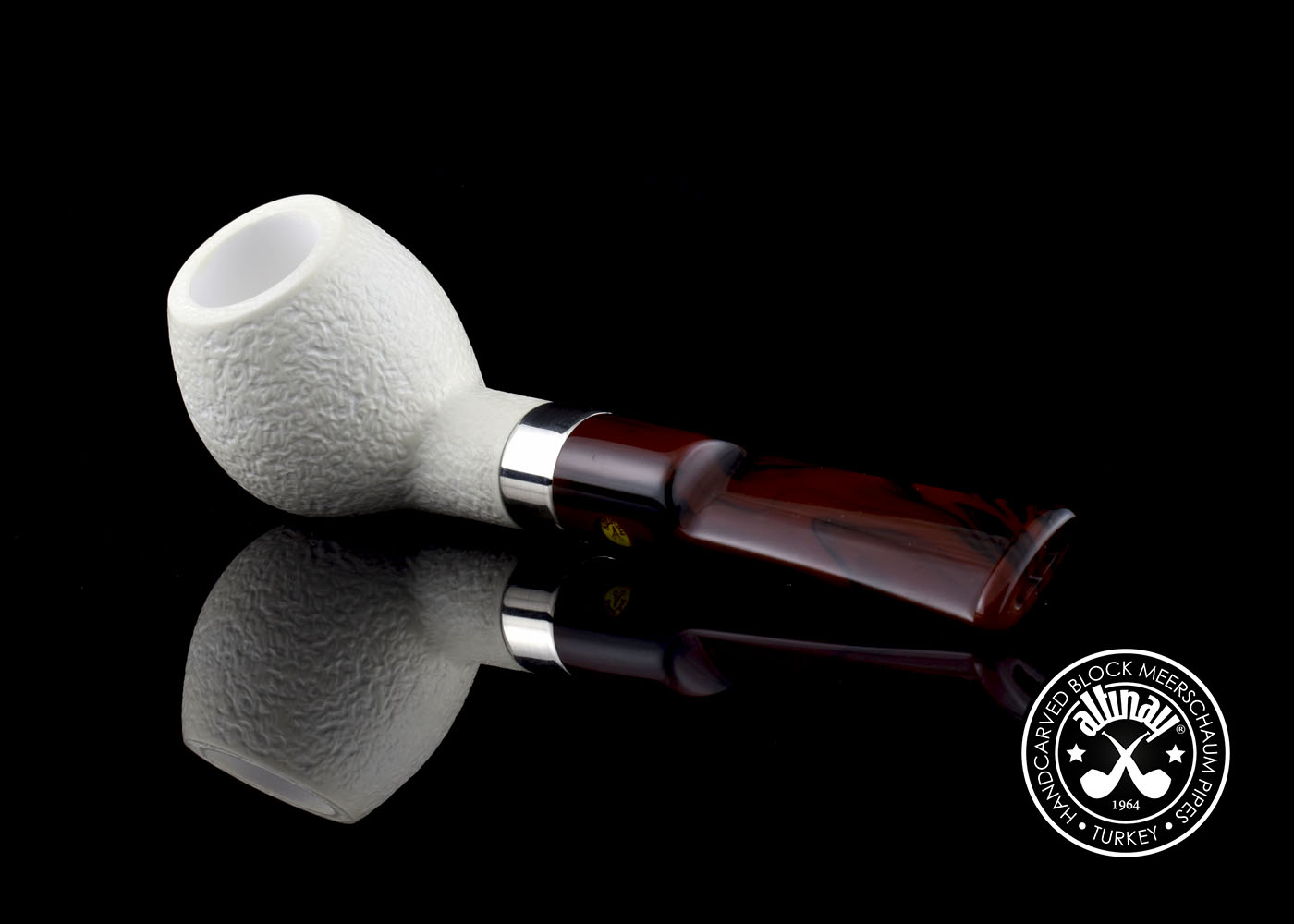 altinay-classic-apple-meerschaumpfeife-mit-silberband-blockmeerschaum image 4