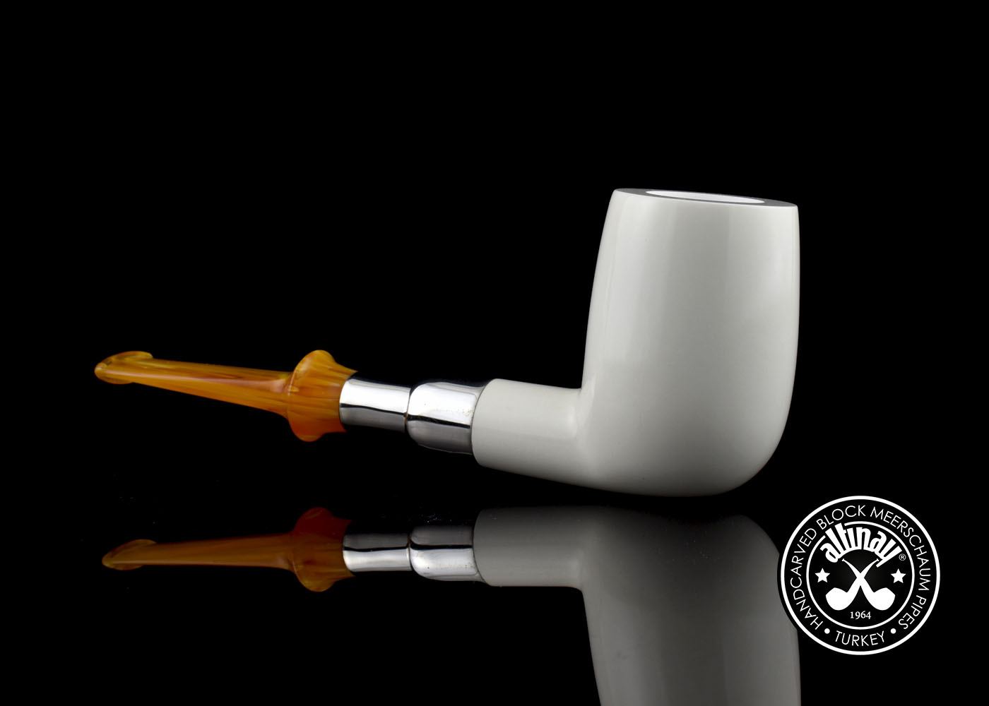altinay-spigot-meerschaumpfeife-billiard-silber-glatt image 5