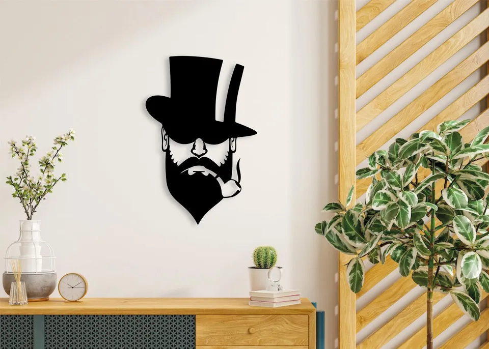 altinay-smoking-man-wanddeko-holz-pfeifen-dekoration image 1