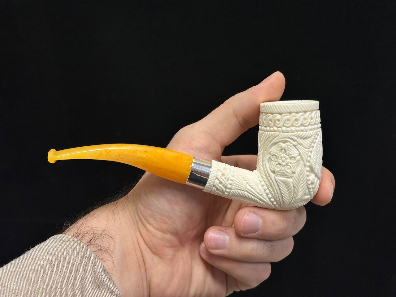 altinay-classic-billiard-meerschaumpfeife-mit-silberband-3 image 3